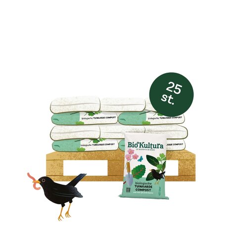 Pallet zakken biologische tuinaarde-compost 40l - 25 stuks